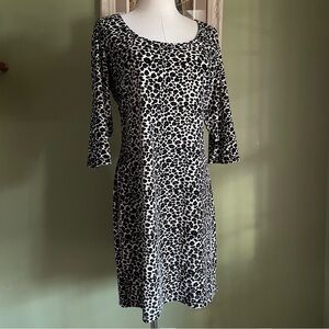 Vintage 80s/90s Faris Bodycon Cheetah Leopard Big Cat Animal Print Velour Dress